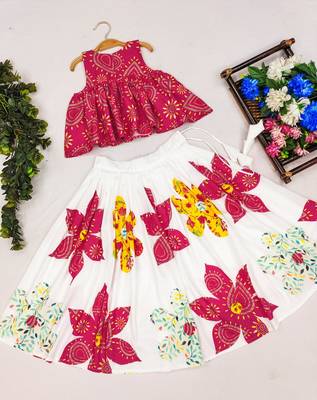 Floral printed lehenga with kedia style blouse 3