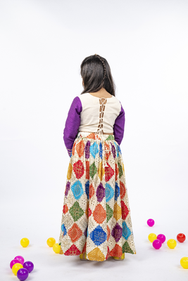 off white embroidered lehenga with yellow dupatta 5