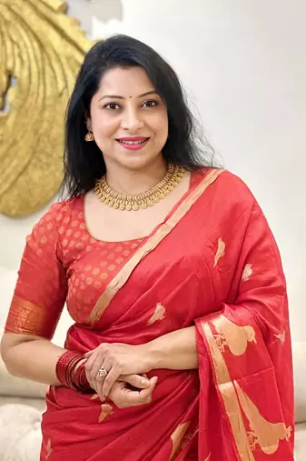 RED silk blend sarees with blouse