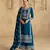 Teal-blue chinon salwar kameez & dupatta set