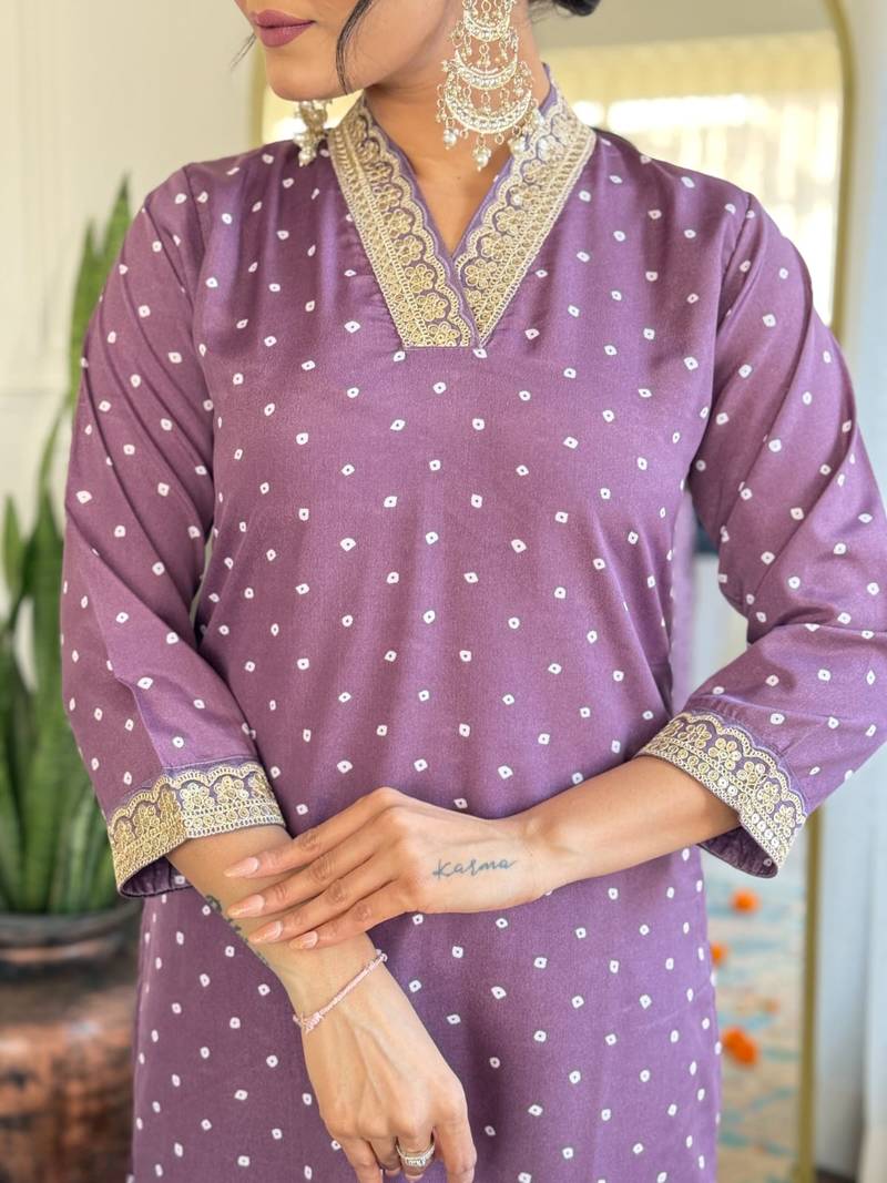 Women's Viscose Muslin Fabric Straight Kurta, Pant and Dupatta Set