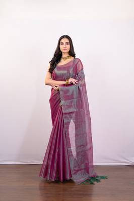 Dual tone tissue art silk saree 1