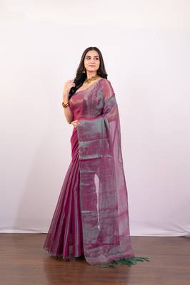 Dual tone tissue art silk saree 2