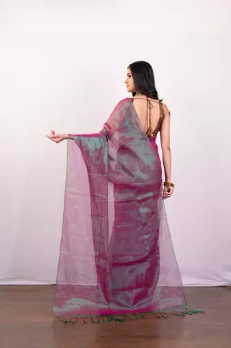 Dual tone tissue art silk saree