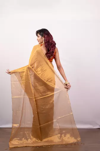 Golden tissue art silk saree