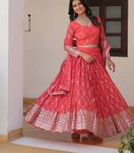 Georgette sequence work lehenga choli with dupatta sets