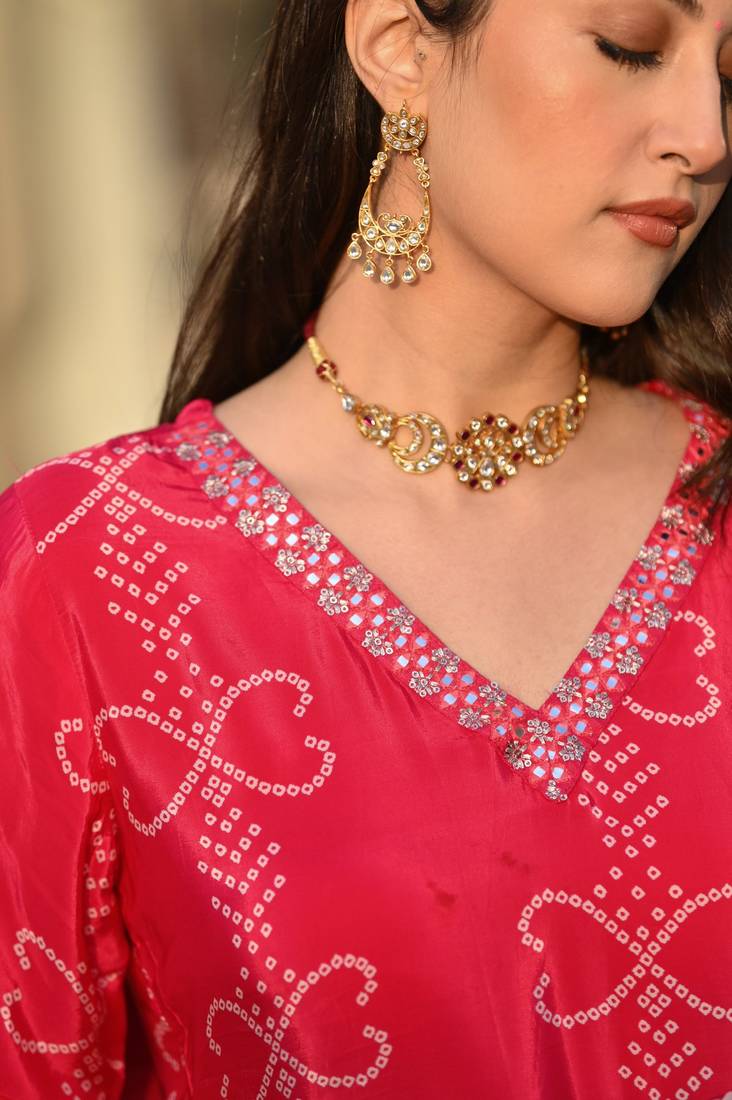 Women's Chinnon Fabric Straight Kurta, Pant and Dupatta Set