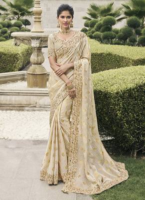 Off white viscose tussar jacquard with anmol zari 1