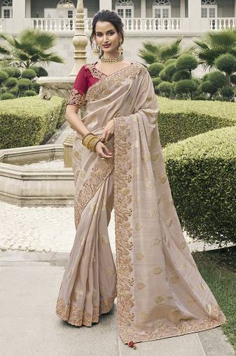 Chiku viscose tussar jacquard with anmol zari