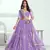 Purple Heavy Embroidery Net Semi Stitch A Line Lehenga With Blouse