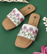 women's flats ethnic punjabi traditional flat embroidered canvas fancy comfortable sole for womens & girls