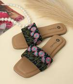 women's flats ethnic punjabi traditional flat embroidered canvas fancy comfortable sole for womens & girls