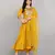 Mustard Yellow Sequence Embroidered Pure chanderi Silk Flare Kurta With Pant & Dupatta Set