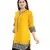 Yellow plain georgette short-kurtis