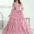 PINK NET FABRIC LEHENGA WITH SEQUINS AND THREAD EMBROIDERY WORK