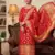 Red soft banarasi silk zari woven design dress material