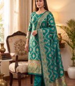 Rama soft banarasi silk zari woven design dress material