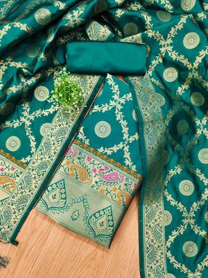 Rama soft banarasi silk zari woven design dress material 2