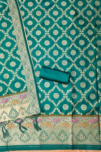 Rama soft banarasi silk zari woven design dress material