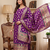 Purple soft banarasi silk zari woven design dress material