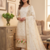 White soft banarasi silk zari woven design dress material