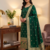 Green soft banarasi silk zari woven design dress material