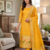Yellow soft banarasi silk zari woven design dress material