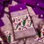 Purple soft banarasi silk zari woven design dress material
