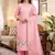 Pink soft banarasi silk zari woven design dress material