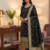 Black soft banarasi silk zari woven design dress material