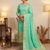Seagreen soft banarasi silk zari woven design dress material