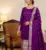 Purple soft banarasi silk zari woven design dress material