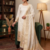 Offwhite soft banarasi silk zari woven design dress material