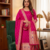 Magenta soft banarasi silk zari woven design dress material