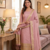 Pink soft banarasi silk zari woven design dress material