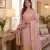Pink soft banarasi silk zari woven design dress material