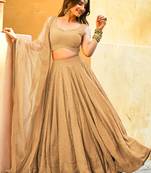 Beige Sequins Georgette Festival Wear Lehenga Choli