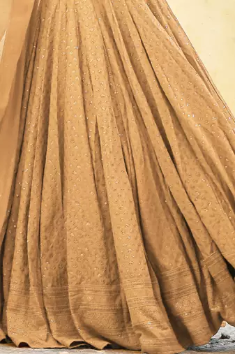 beige sequins georgette festival lehenga set choli with dupatta