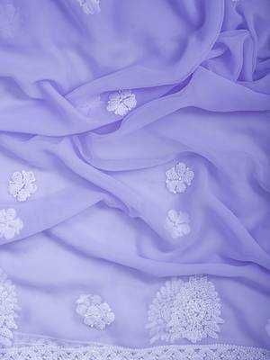 hand embroidered mauve georgette lucknowi chikankari unstitched suit piece 5