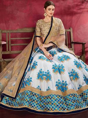 white floral print banglori silk wedding lehenga set choli with dupatta 3