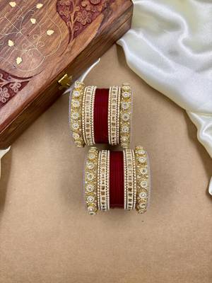 Traditional Cherry Red Punjabi Chuda 1