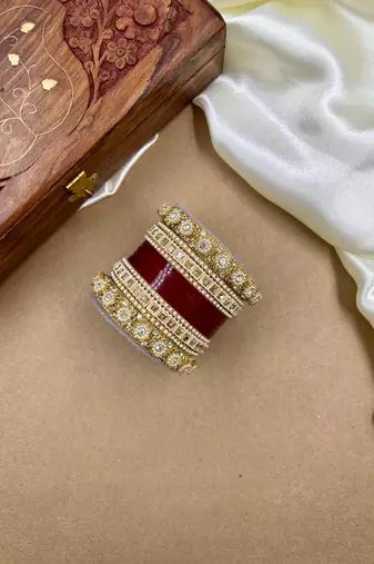 Traditional Cherry Red Punjabi Chuda
