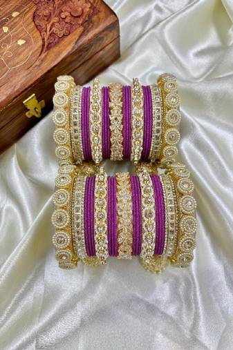 Onion Pink Color Bangle Set