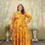 Yellow rayon fabric printed plus size kurti for girls