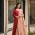 Maroon girlie partywear printed gown for trendy looks