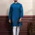  embroidery work graceful partywear morpeach kurta payjama for men's