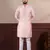  embroidery work graceful partywear pink kurta payjama for men's