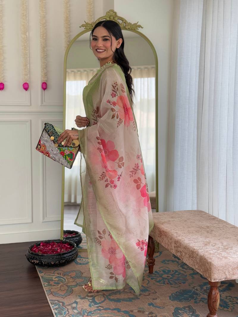 Women's Rayon Fabric Straight Kurta, Pant and Dupatta Set