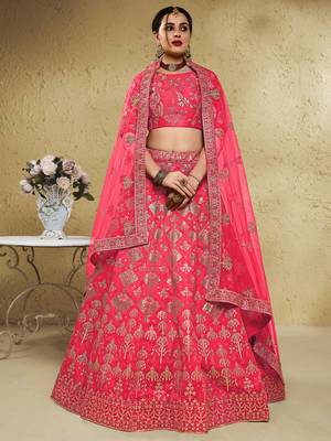 peach sequins silk festival lehenga set choli with dupatta with dupatta 1