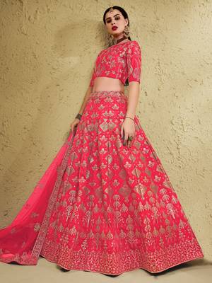 peach sequins silk festival lehenga set choli with dupatta with dupatta 3